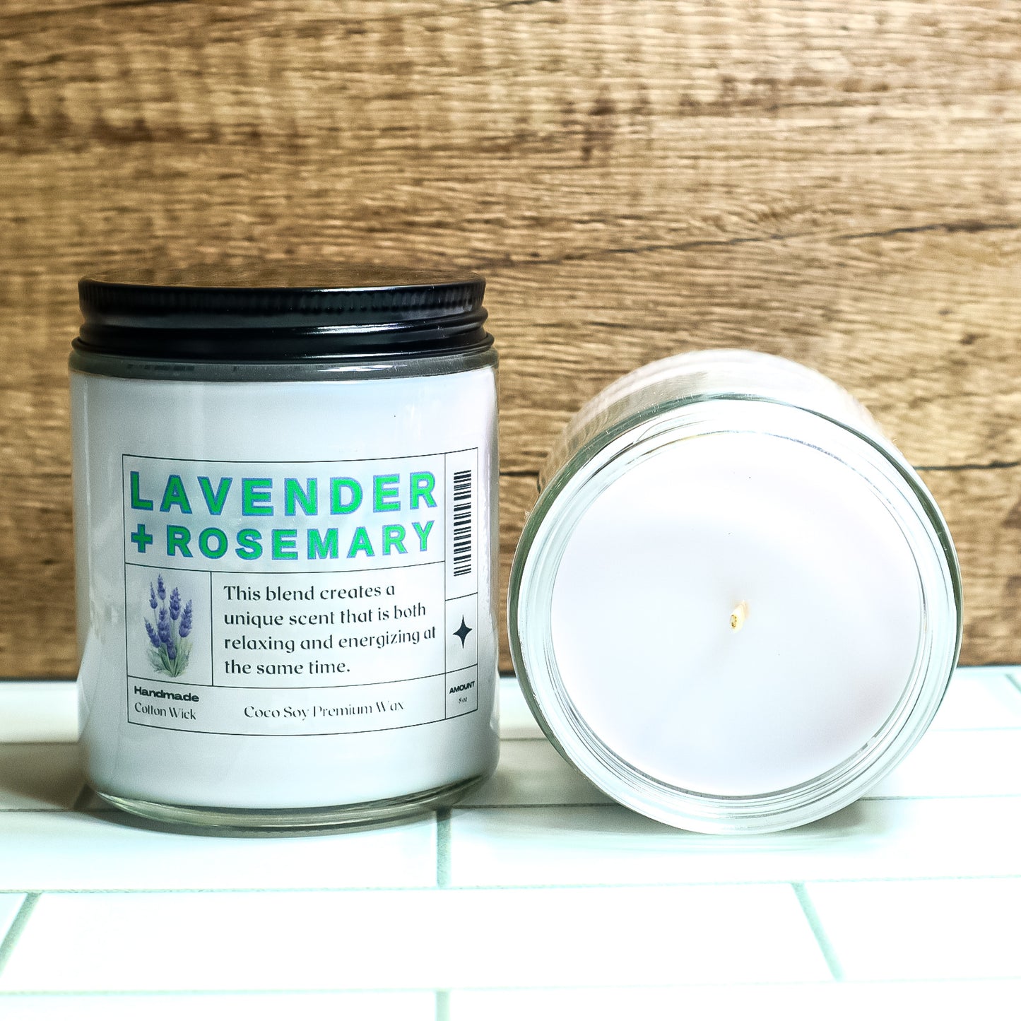 Lavender & Rosemary Scented Coco Soy Candle