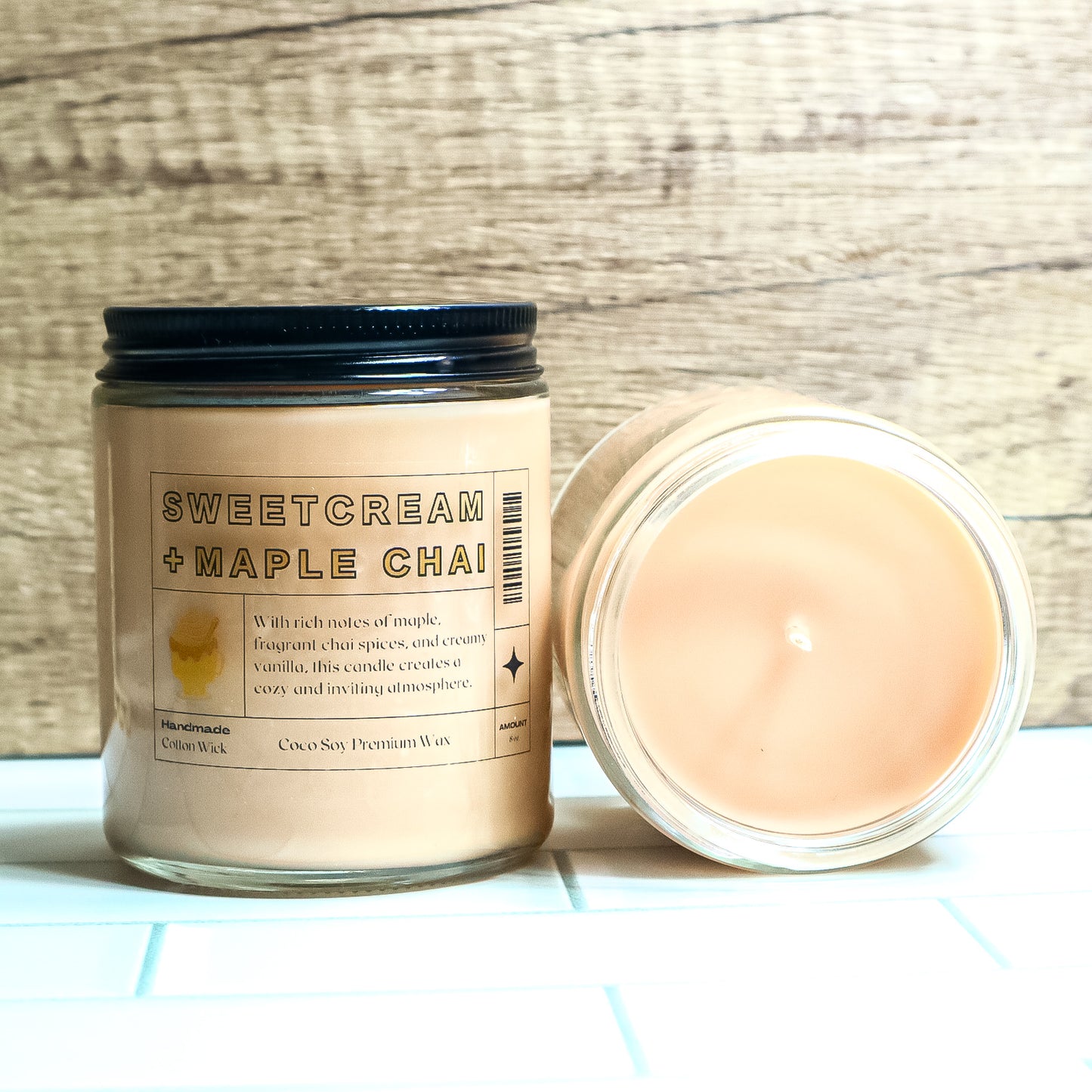 Sweet Cream & Maple Chai Scented Coco Soy Candle