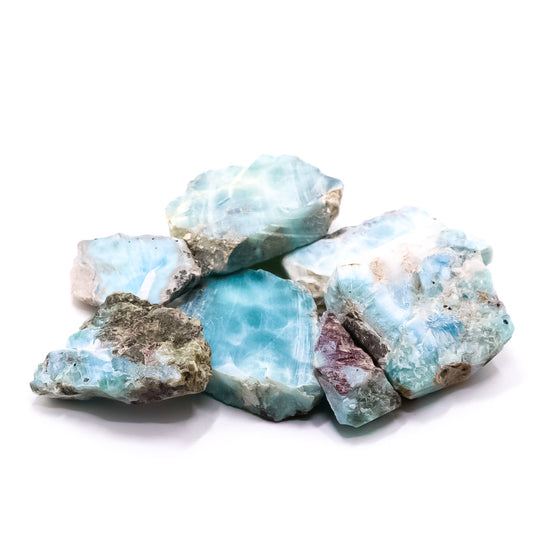 Larimar Crystal Healing Stone Semi - Polished Slab