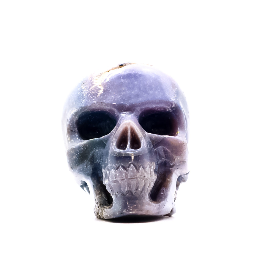 Grape Agate Crystal Skull Carving