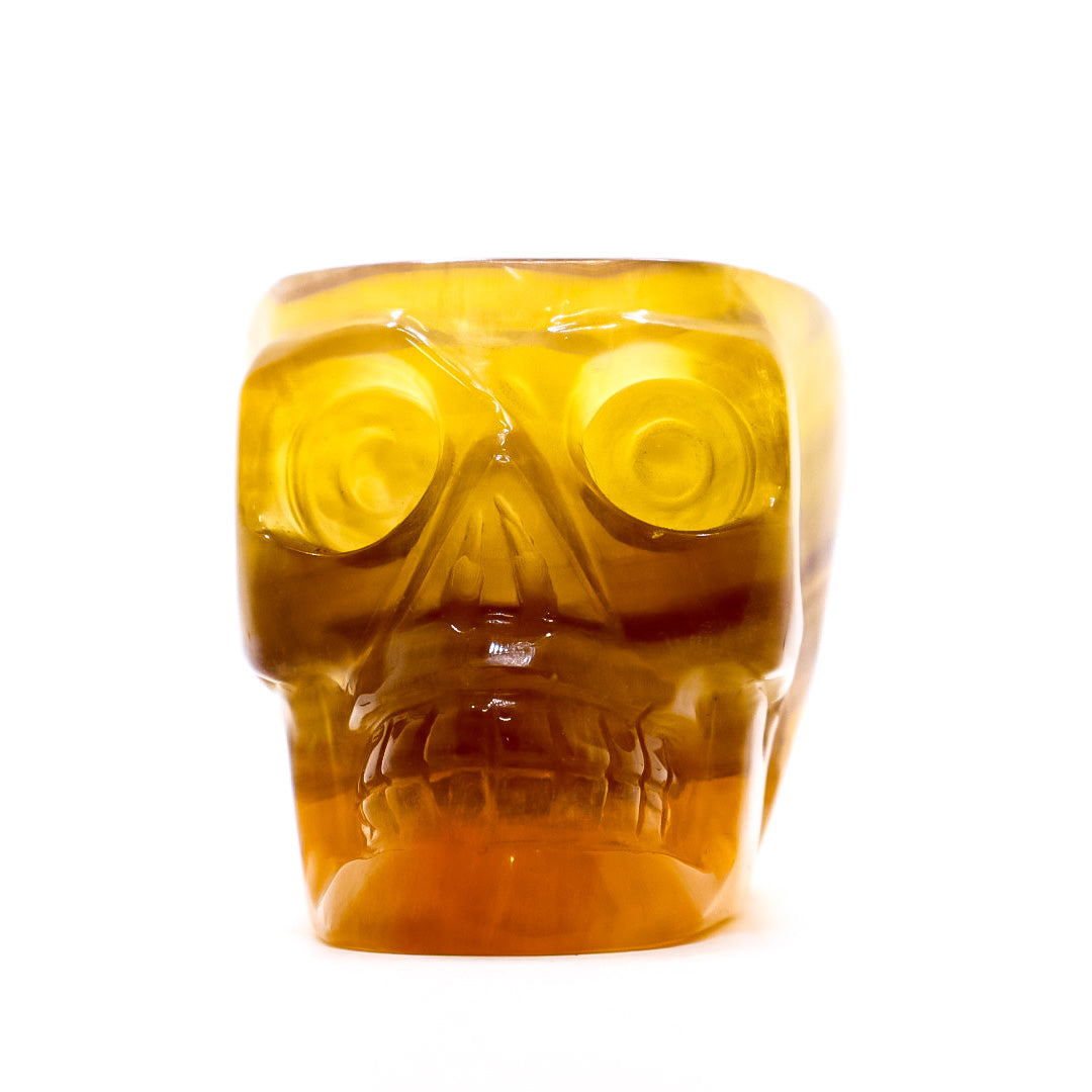 Yellow Fluorite Skull Offering Cup