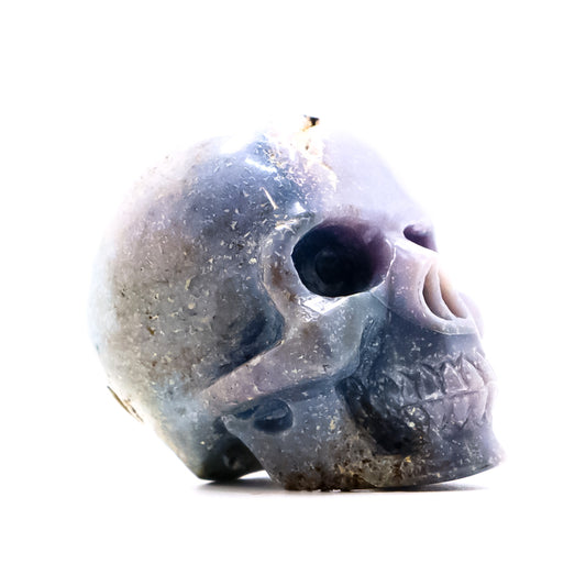 rare grape agate hand carved skull from Indonesia
