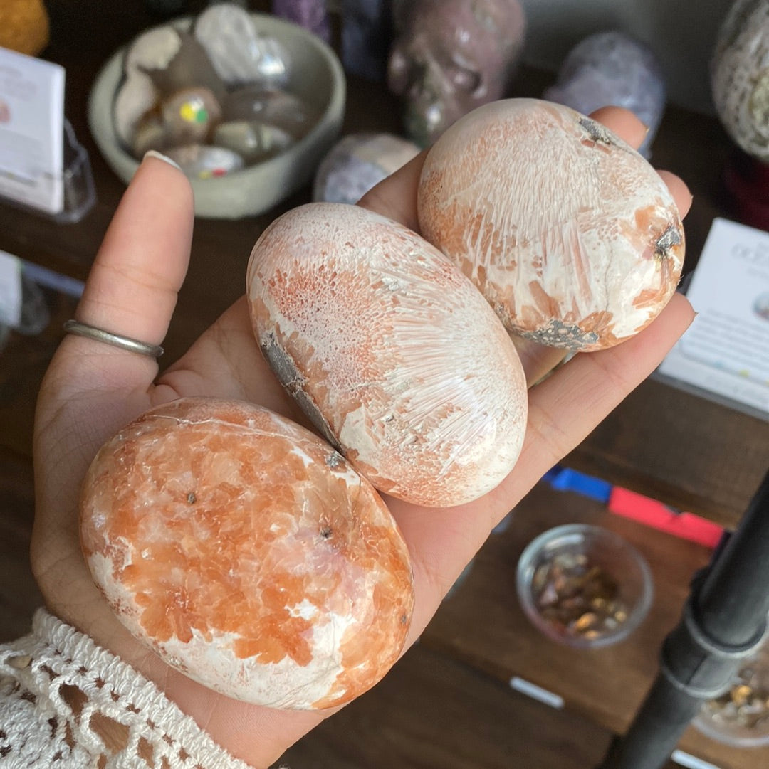 Orange Scolecite Palmstone
