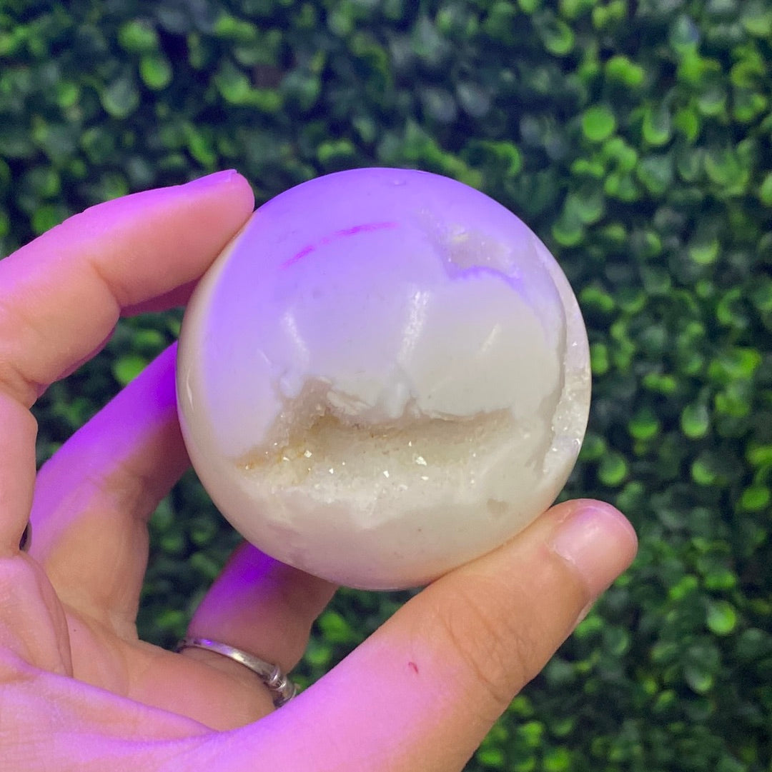 Snow Druzy Agate Sphere