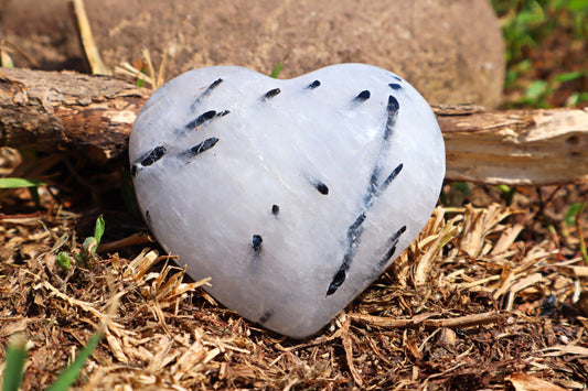 Tourmalinated Quartz Crystal Heart