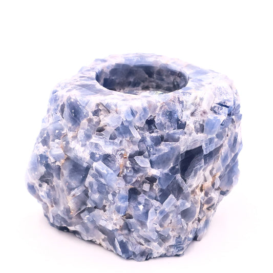 Blue Calcite Tea Light Holder