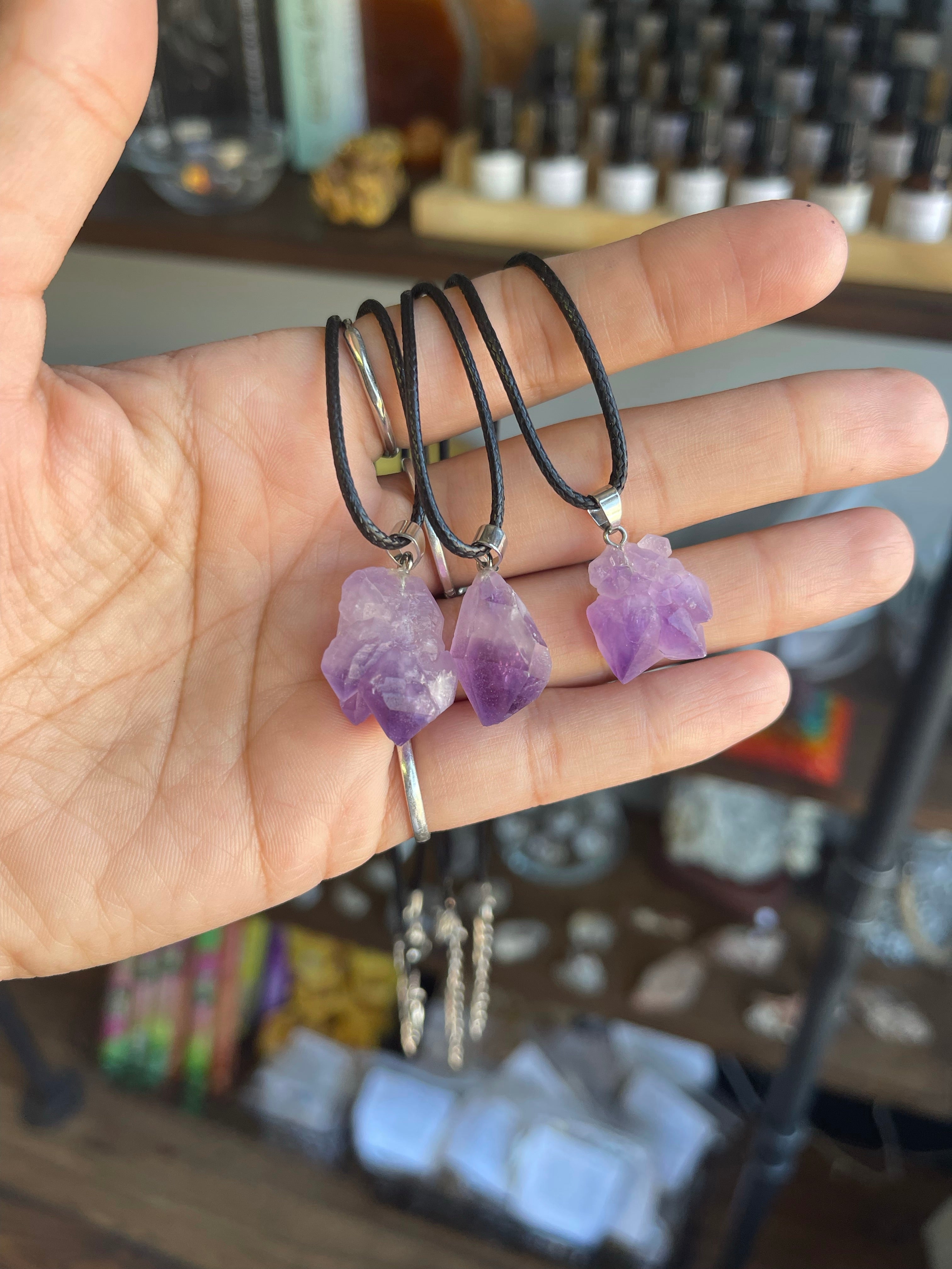 Buy Amethyst Polished Point Pendant Amethyst Necklace Healing Crystal  Necklace Purple Crystal Point Pendant Amethyst Crystal Pendant Online in  India - Etsy