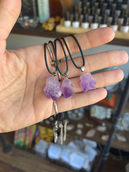 Raw Amethyst Necklace - Portals and Palms