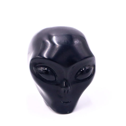 Black Obsidian Crystal Alien Carving