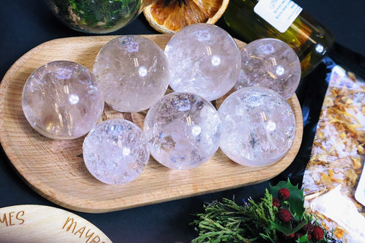 Clear Quartz Sphere-Portals and Palms- Crystal Healing, Reiki Healing, Crystals for beginners
