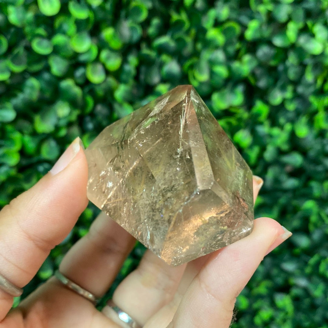 smoky rutilated quartz crystal