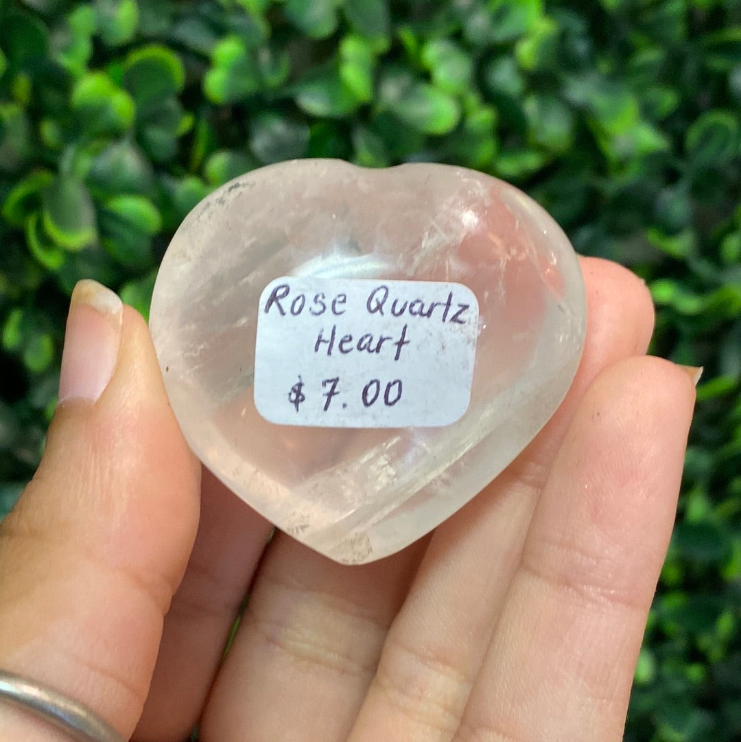 Rose Quartz Crystal Mini Heart